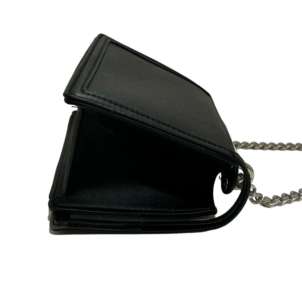 BETSEY JOHNSON Stadium bag Embellished Bow Black Clear Silver bling Like new - Picture 14 of 15